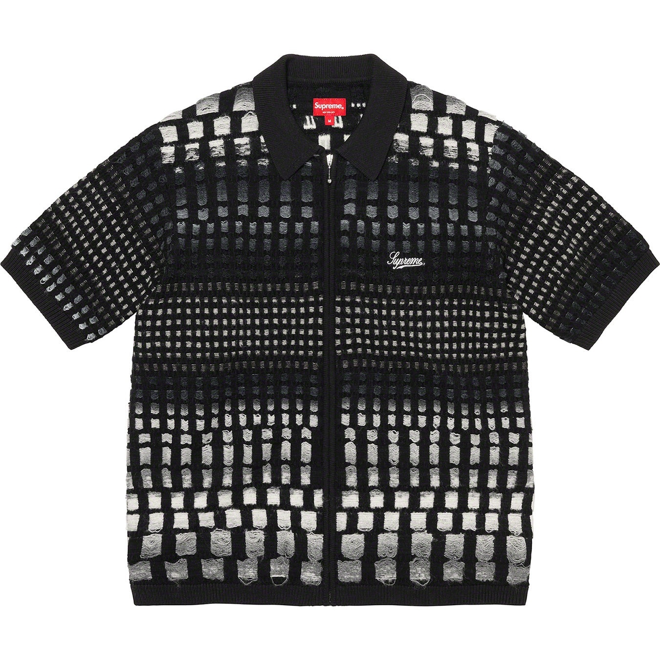 Gradient Grid Zip Up Polo view 10